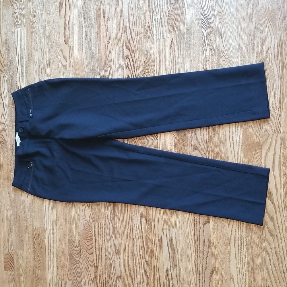 (8) Cleo Every Body Classic Black Straight Fit Trousers Zipper Accents Office